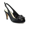 LUNAR Ankara Black Peep Toe Slingback