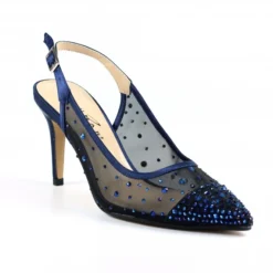 LUNAR Arabella Navy Mesh Slingback Court