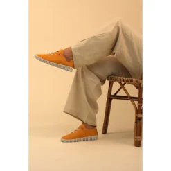 Elle Shoes Shop -Elle Shoes Shop flamborough mustard leather shoe p5682 354161 medium