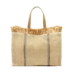 LUNAR Garda Multi Beige Stripe Beach Bag