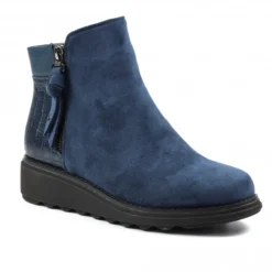 LUNAR Gretna Navy Ankle Wedge Boot