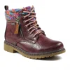 LUNAR Jalapeno Burgundy Waterproof Ankle Boot