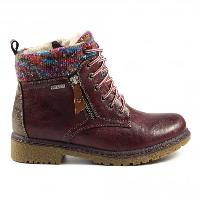 LUNAR Jalapeno Burgundy Waterproof Ankle Boot 2 LUNAR Jalapeno Burgundy Waterproof Ankle Boot - Image 2