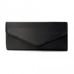 LUNAR Janelle Black Satin Bag