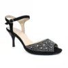 LUNAR Jess Rhinestone Peep Toe