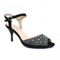LUNAR Jess Rhinestone Peep Toe