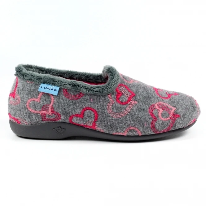 LUNAR Jolly Grey Heart Full Slipper 2 LUNAR Jolly Grey Heart Full Slipper - Image 2