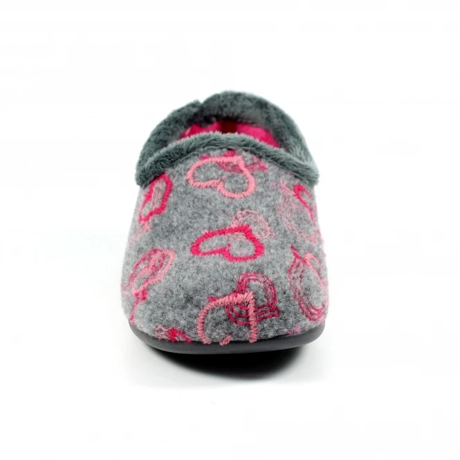 LUNAR Jolly Grey Heart Full Slipper 4 LUNAR Jolly Grey Heart Full Slipper - Image 4