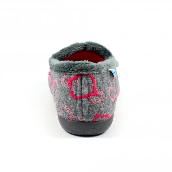 LUNAR Jolly Grey Heart Full Slipper 5 LUNAR Jolly Grey Heart Full Slipper - Image 5