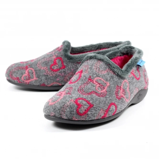 LUNAR Jolly Grey Heart Full Slipper 6 LUNAR Jolly Grey Heart Full Slipper - Image 6