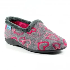LUNAR Jolly Grey Heart Full Slipper
