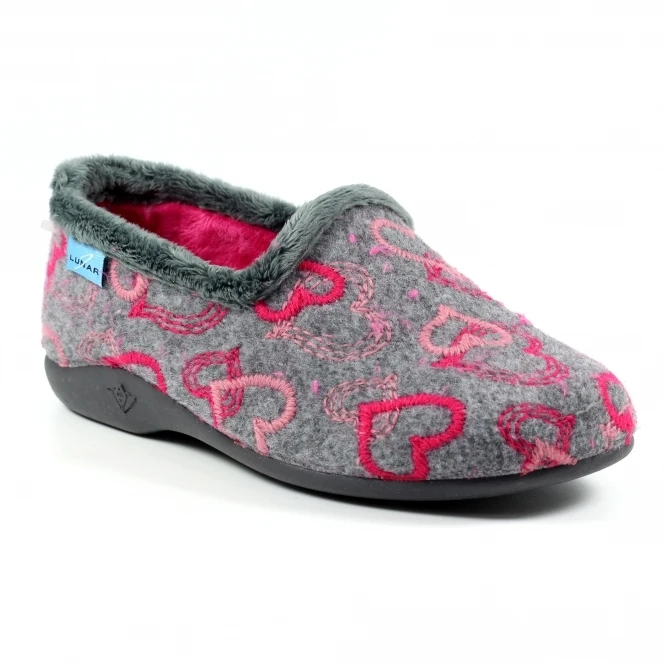 LUNAR Jolly Grey Heart Full Slipper 1 LUNAR Jolly Grey Heart Full Slipper