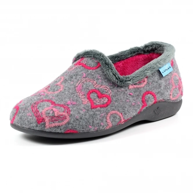 LUNAR Jolly Grey Heart Full Slipper 3 LUNAR Jolly Grey Heart Full Slipper - Image 3