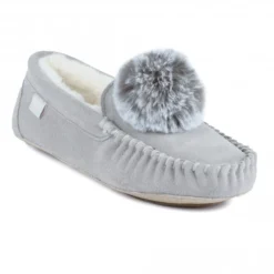 Lazy Dogz Bessie Grey Suede Slipper