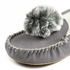 Lazy Dogz Bessie Grey Suede Slipper -Elle Shoes Shop lazy dogz bessie grey suede slipper p4893 293787 medium