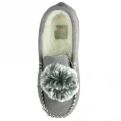Lazy Dogz Bessie Grey Suede Slipper -Elle Shoes Shop lazy dogz bessie grey suede slipper p4893 293792 medium