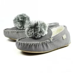 Lazy Dogz Bessie Grey Suede Slipper -Elle Shoes Shop lazy dogz bessie grey suede slipper p4893 293797 medium