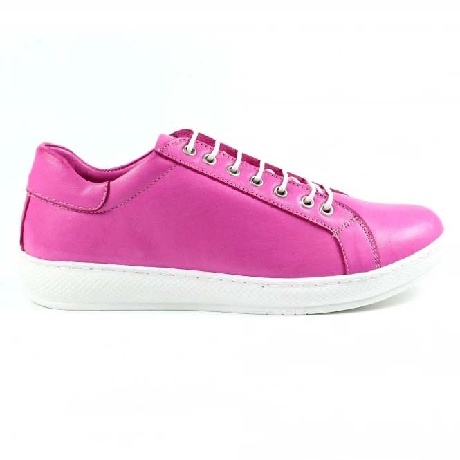 Lazy Dogz Forage Fuchsia Leather Trainer 3 Lazy Dogz Forage Fuchsia Leather Trainer - Image 3