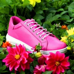 Elle Shoes Shop -Elle Shoes Shop lazy dogz forage fuchsia leather trainer p5699 356085 medium