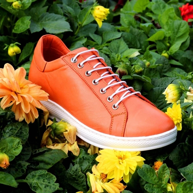 Lazy Dogz Forage Orange Leather Trainer 2 Lazy Dogz Forage Orange Leather Trainer - Image 2