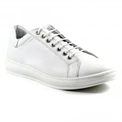 Lazy Dogz Forage White Leather Trainer