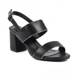 Lunar Aldora Black Block Heel Sandal