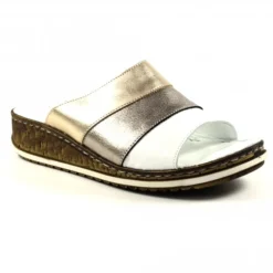 Lunar Appleby Pewter Leather Sandal