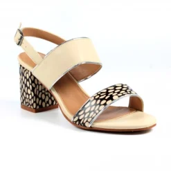 Lunar Darla Beige Block Heel Sandal