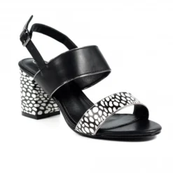 Lunar Darla Black Block Heel Sandal