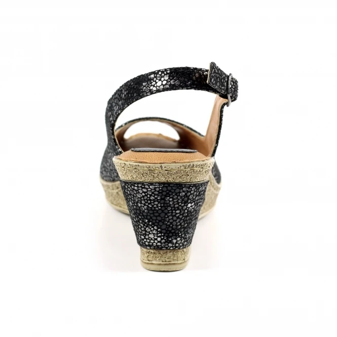 Lunar Doretta Black Wedge Sandal 5 Lunar Doretta Black Wedge Sandal - Image 5