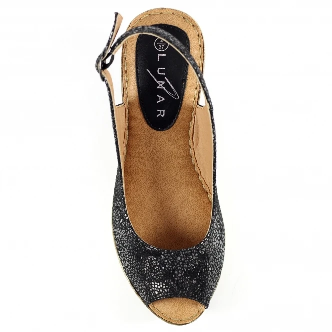 Lunar Doretta Black Wedge Sandal 7 Lunar Doretta Black Wedge Sandal - Image 7