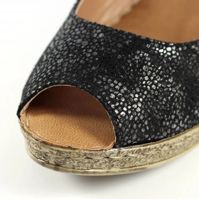 Lunar Doretta Black Wedge Sandal 8 Lunar Doretta Black Wedge Sandal - Image 8