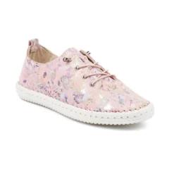 Lunar Exbury Pink Leather Plimsoll