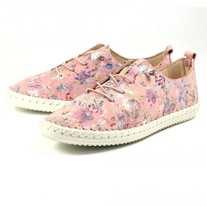 Lunar Exbury Pink Leather Plimsoll 5 Lunar Exbury Pink Leather Plimsoll - Image 5