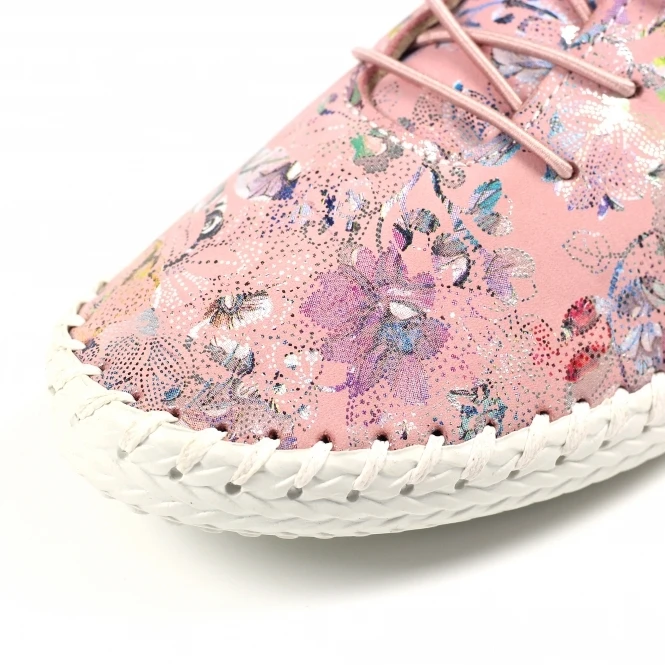 Lunar Exbury Pink Leather Plimsoll 8 Lunar Exbury Pink Leather Plimsoll - Image 8