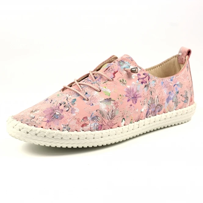 Lunar Exbury Pink Leather Plimsoll 4 Lunar Exbury Pink Leather Plimsoll - Image 4