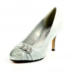 Lunar Lyla Silver Peep Toe Court Shoe -Elle Shoes Shop lunar lyla silver peep toe court shoe p5733 344583 medium
