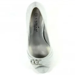 Lunar Lyla Silver Peep Toe Court Shoe -Elle Shoes Shop lunar lyla silver peep toe court shoe p5733 344587 medium