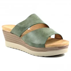 Lunar Mandy Khaki Wedge Sandal