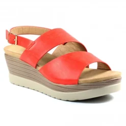 Lunar Misty Red Wedge Sandal