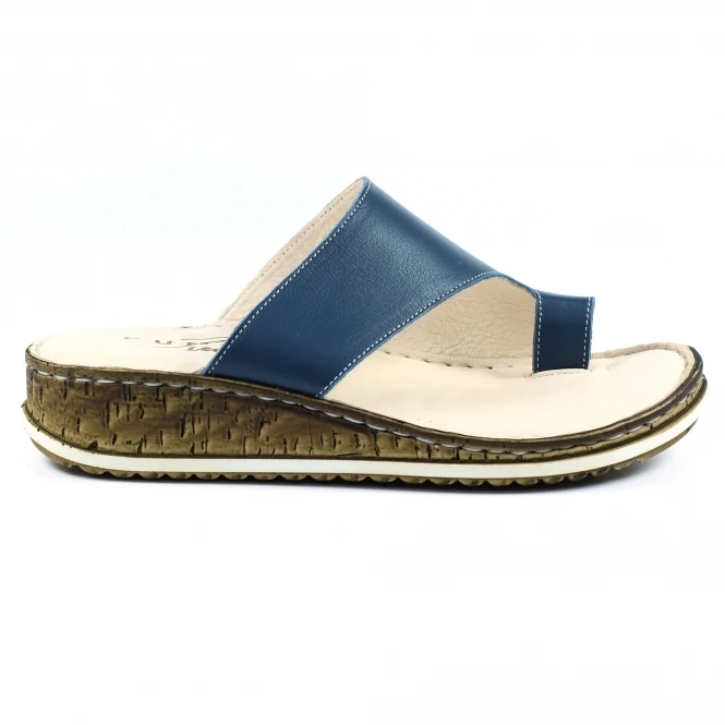 Lunar Shore Navy Leather Sandal 2 Lunar Shore Navy Leather Sandal - Image 2