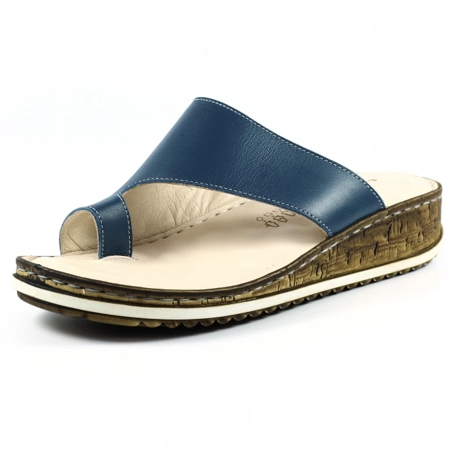 Lunar Shore Navy Leather Sandal 4 Lunar Shore Navy Leather Sandal - Image 4