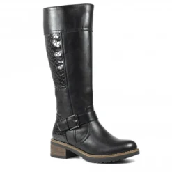 LUNAR Reuben Black Knee Boot