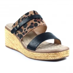 LUNAR Saphira Black Wedge Sandal