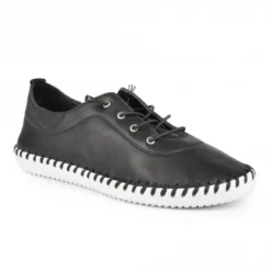 LUNAR St. Ives Black Plimsoll