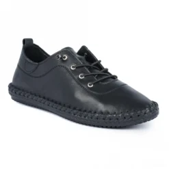 LUNAR St. Ives Black Sole Plimsoll