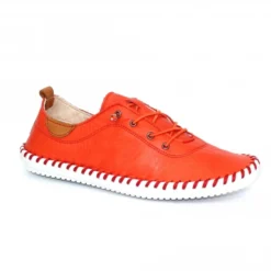 LUNAR St. Ives Orange Plimsoll