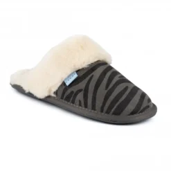 LUNAR Tamara Grey Suede Mule Slipper