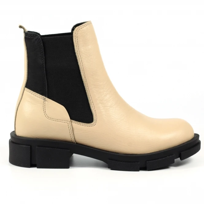 LUNAR Taya Beige Leather Ankle Boot 2 LUNAR Taya Beige Leather Ankle Boot - Image 2