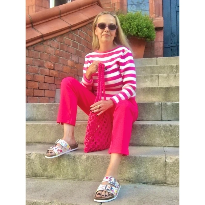 Tide Multi Floral Leather Sandal 2 Tide Multi Floral Leather Sandal - Image 2